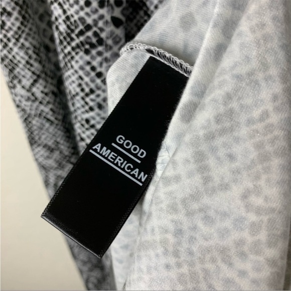 Good American The Runaway long sleeve snake print Wrap Dress - Picture 8 of 12